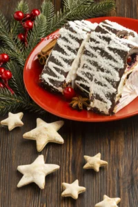 Gift-ready Christmas bark recipe pieces, wrapped in festive cellophane and decorated for the holidays