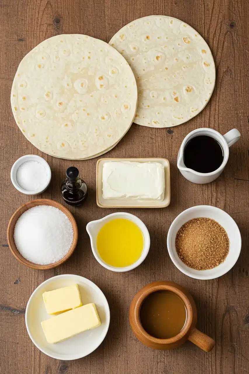 Step-by-step process of making Xango dessert, from spreading cheesecake filling on a tortilla to frying, coating in cinnamon sugar, and serving with ice cream.