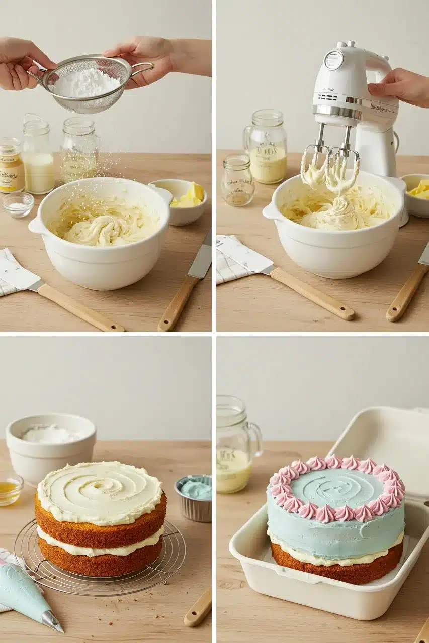 Bento cake baking and decorating process