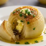 Roasted Vidalia onion topped with garlic butter and herbs.