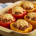 Costco stuffed bell pepper recipe baked with beef and cheese