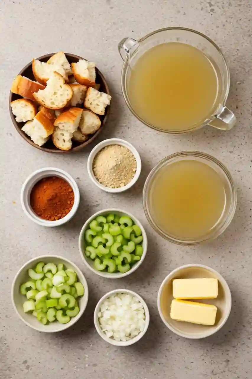 Image_fx (47)_compressed Top-down view of Thanksgiving dressing ingredients laid out on a soft cream surface