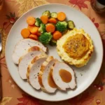 unique Thanksgiving recipes served on a festive holiday table with turkey, vegetables, and pumpkin mash