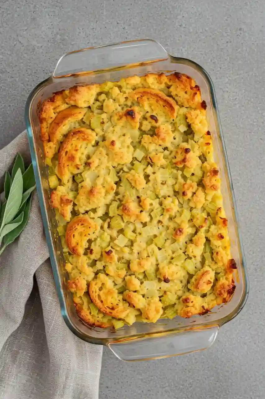 2- Southern Thanksgiving Dressing Recipe – Cornbread Classic Southern-style cornbread dressing baked in a casserole dish – Thanksgiving stuffing recipes
